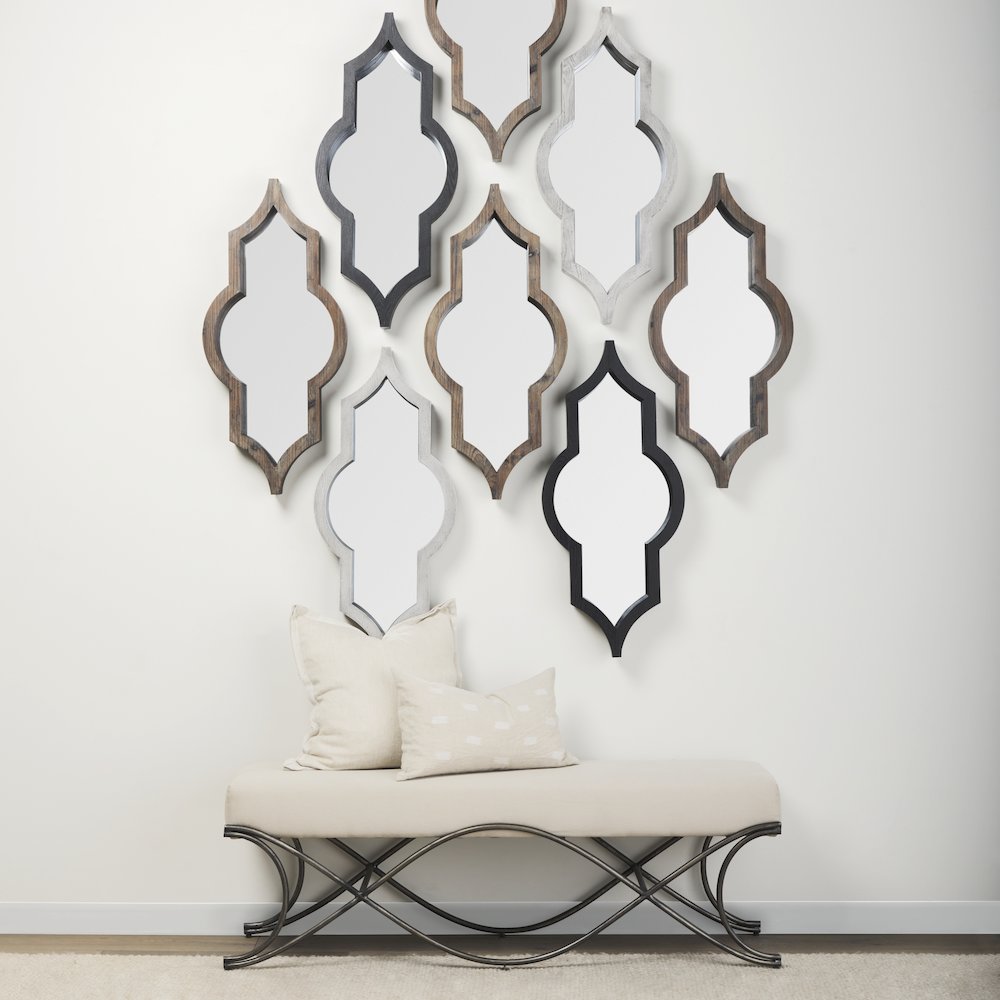 Tamanar 15.0 x 3.0 x 34.1  Gray Wood Frame Wall Mirror. Picture 5