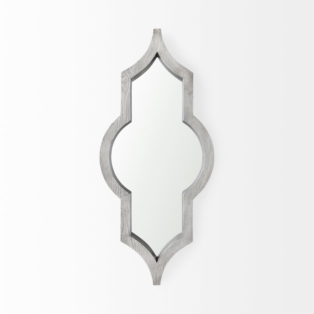 Tamanar 15.0 x 3.0 x 34.1  Gray Wood Frame Wall Mirror. Picture 6