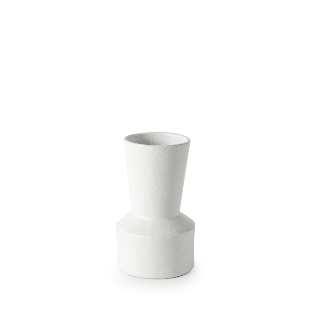 Laforge 9.4H Small White Ceramic Vase. Picture 1