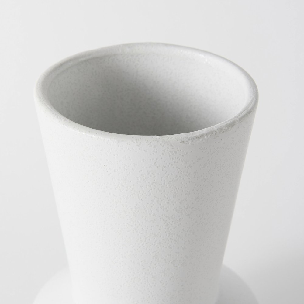Laforge 9.4H Small White Ceramic Vase. Picture 5