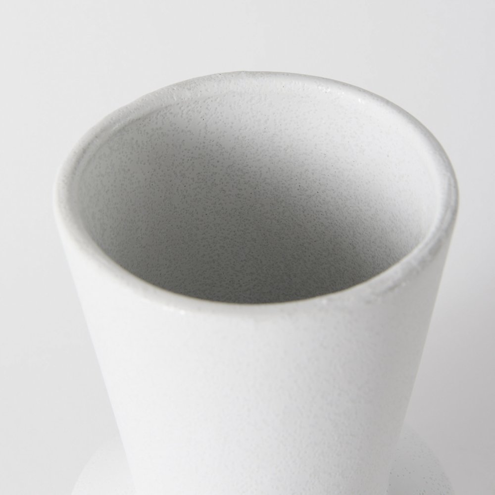 Laforge 9.4H Small White Ceramic Vase. Picture 6