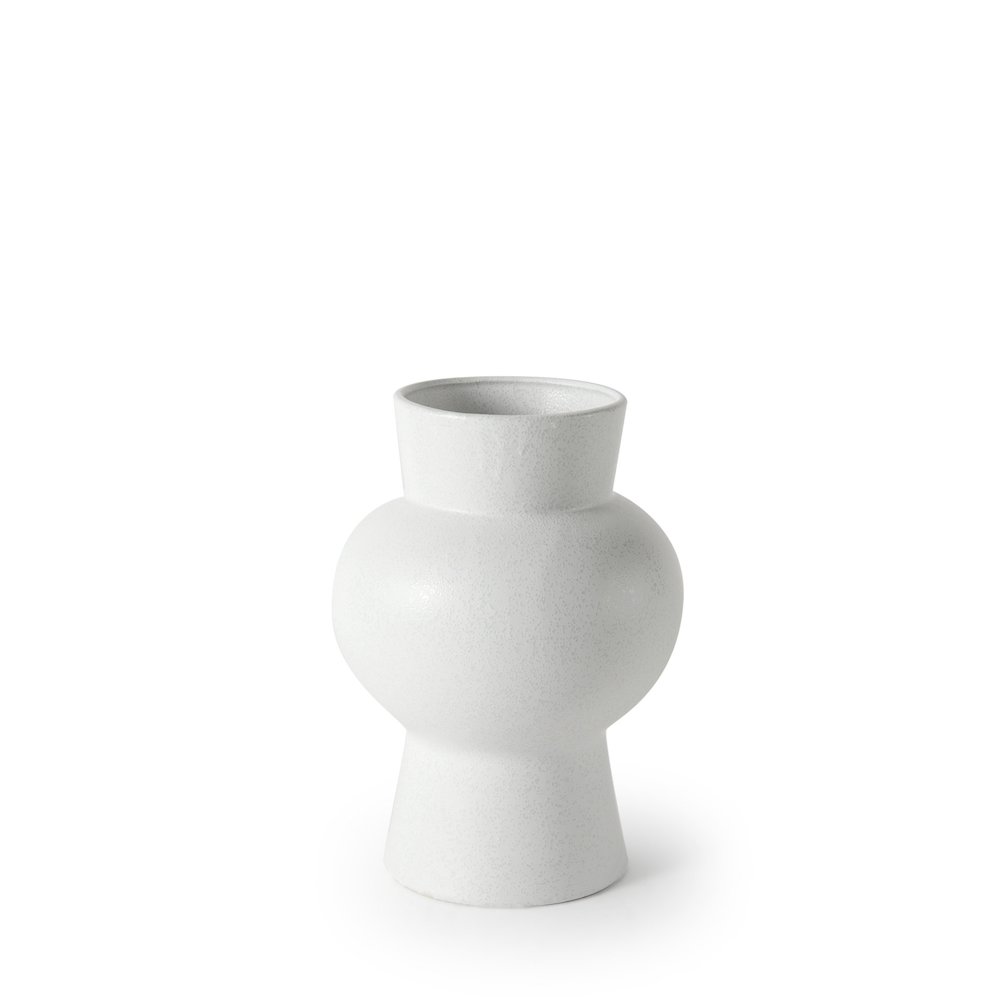 Laforge 10.8H Medium White Ceramic Vase. Picture 1