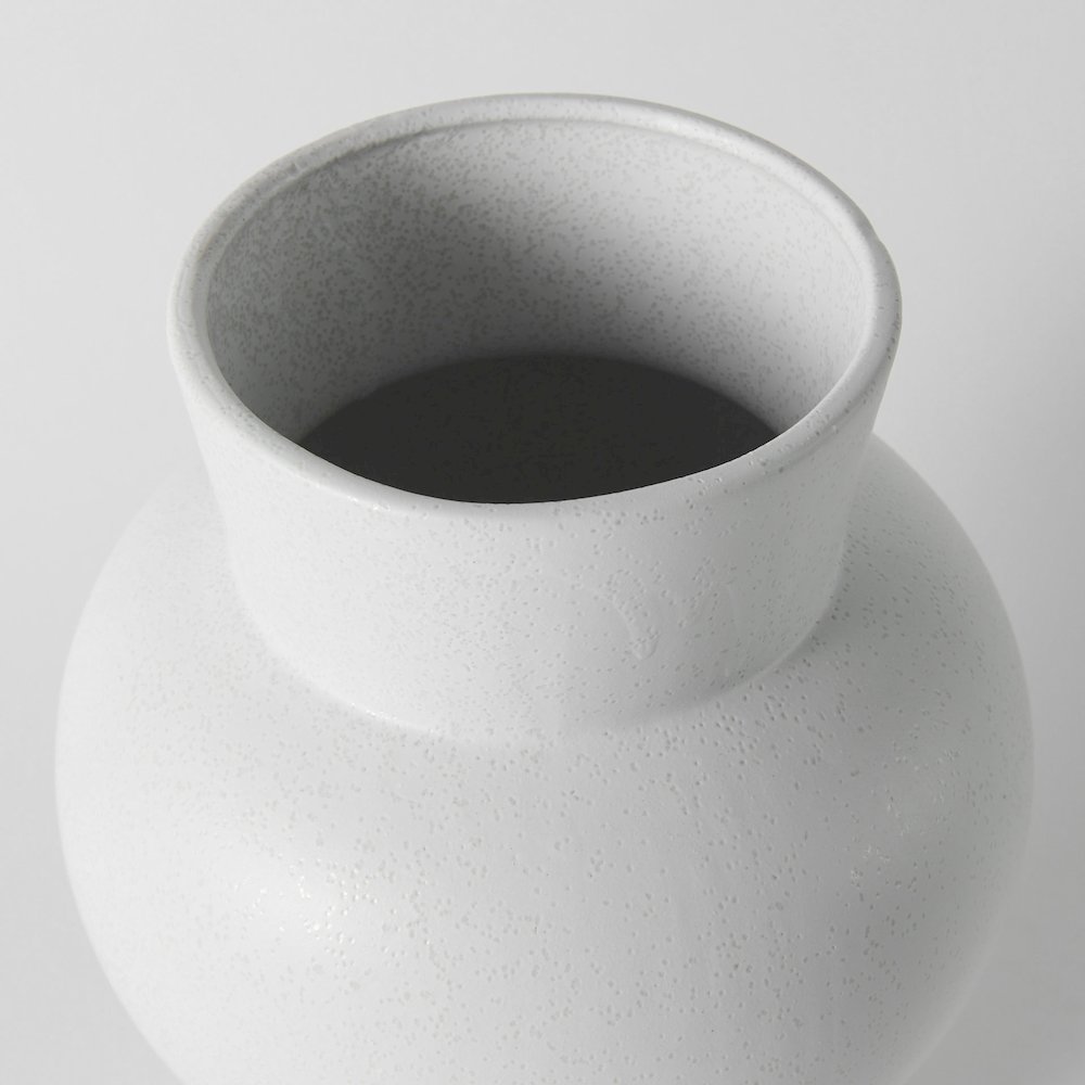 Laforge 10.8H Medium White Ceramic Vase. Picture 5