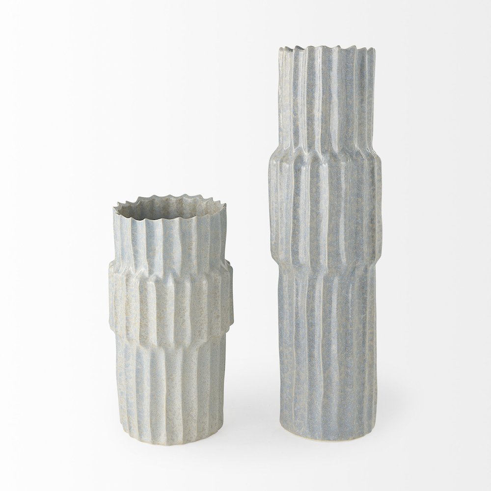 Cardon 23.0H Gray Ceramic Vase. Picture 2