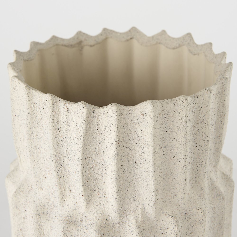 Cardon 14.4H Cream Ceramic Vase. Picture 9