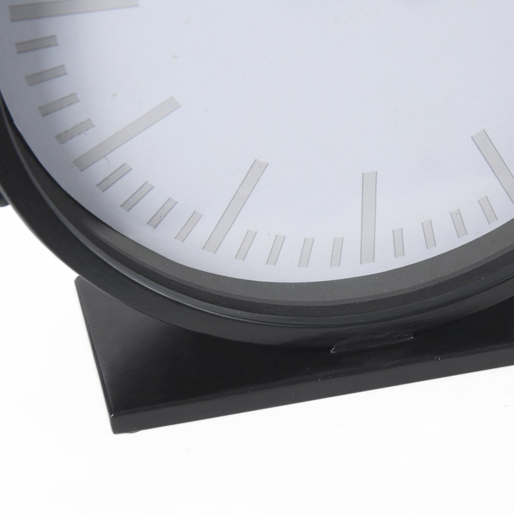 Marian 11.0L x 3.1W x 11.0H Black Studded Round Table Clock. Picture 3