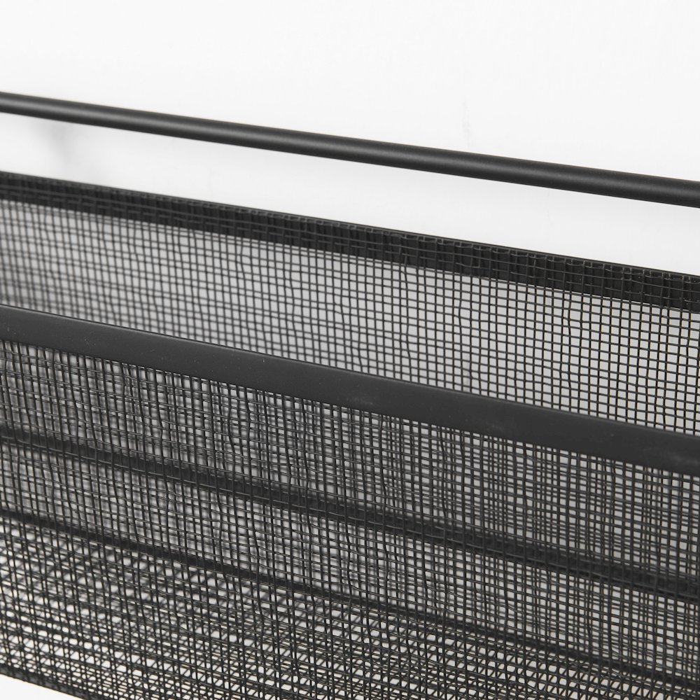 Macrinus 23.4L x 5.5W x 38.6H Black MetalMesh Wall Mounted Shelf. Picture 6