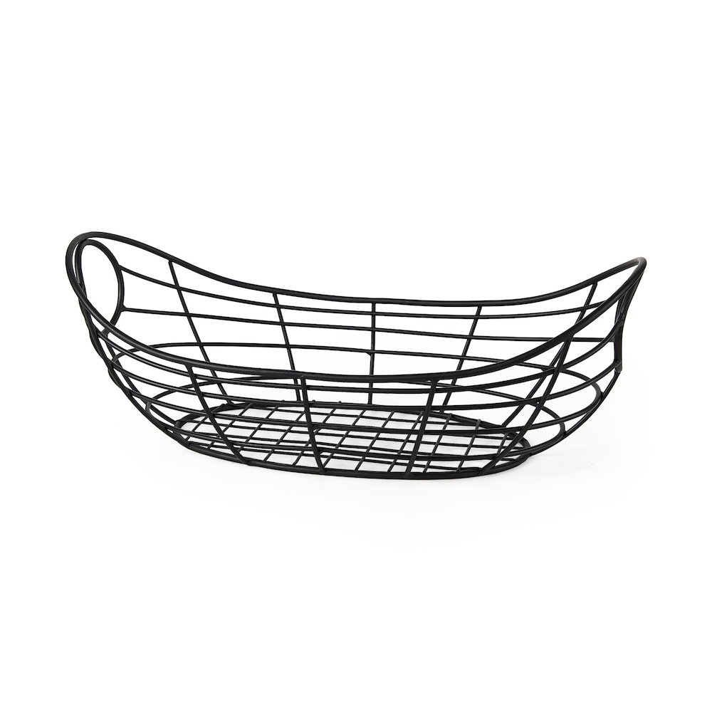 22.0L X 12.0W X 7.9H Black Metal Basket. Picture 1