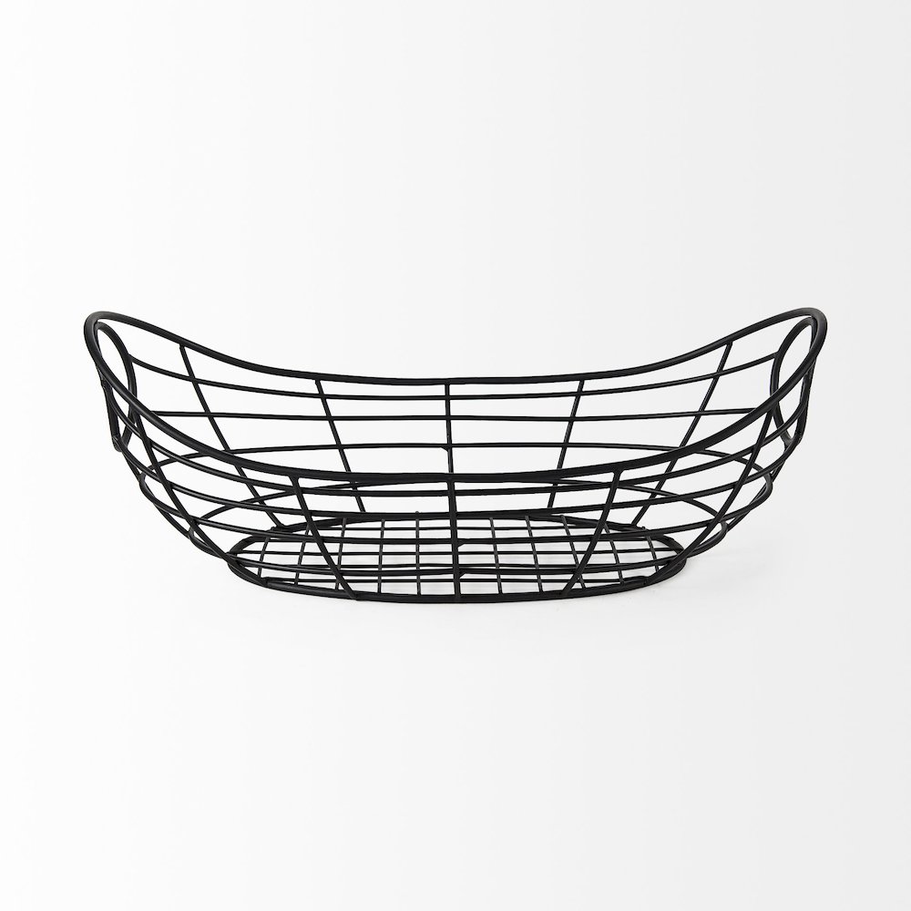 22.0L X 12.0W X 7.9H Black Metal Basket. Picture 4
