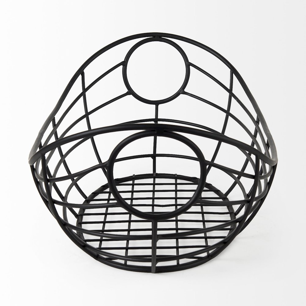 22.0L X 12.0W X 7.9H Black Metal Basket. Picture 5