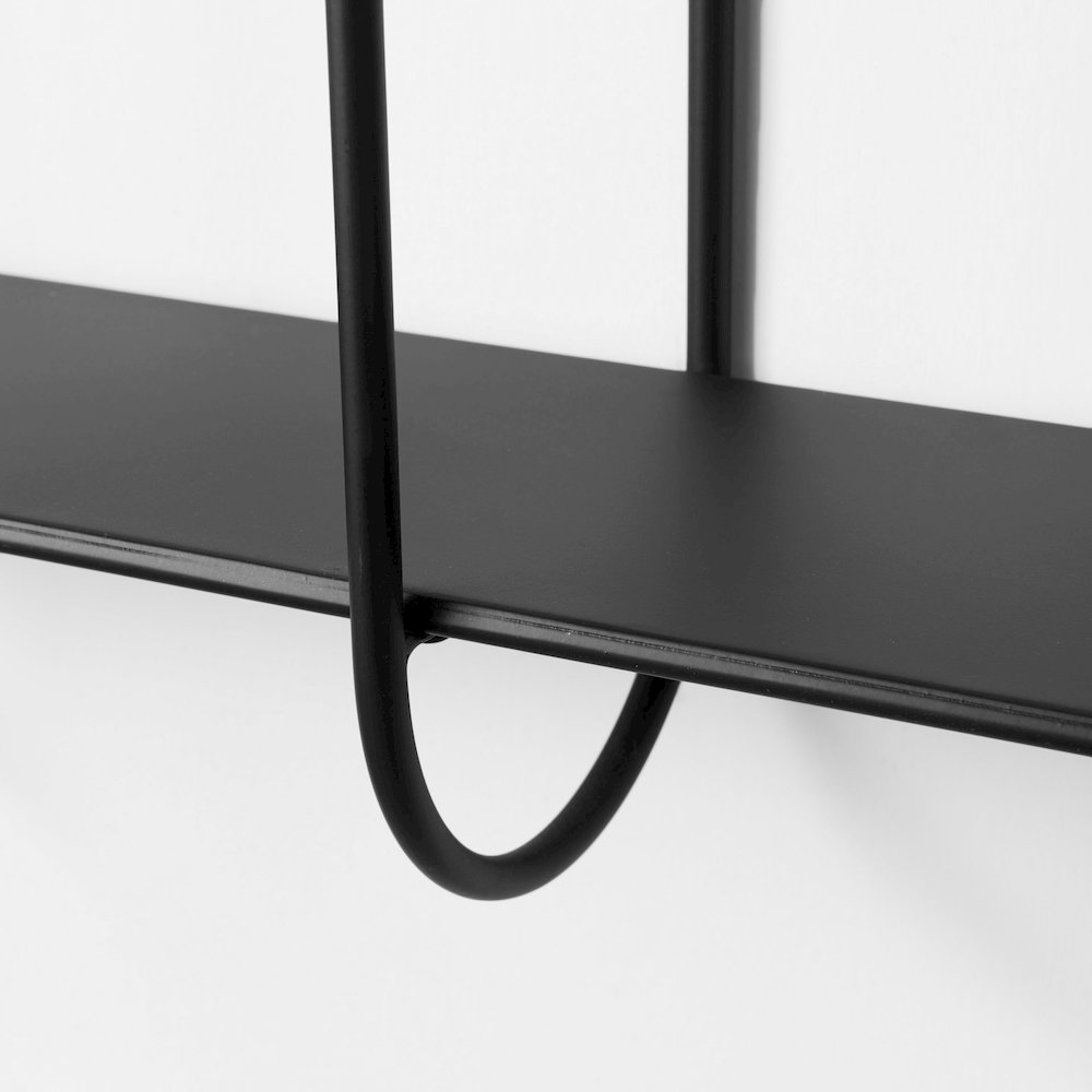 Decimus 36.6L x 8.7W x 45.7H Black Metal Wall Mounted 3 Tiered Shelf. Picture 7