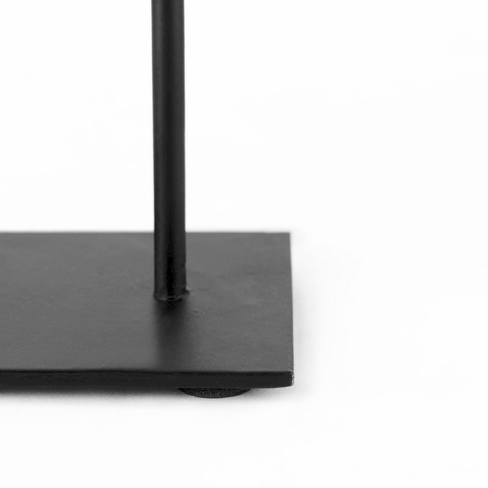 Micra 9.1L x 2.6W x 10.9H Matte Black Metal Decorative Object on a Stand. Picture 3
