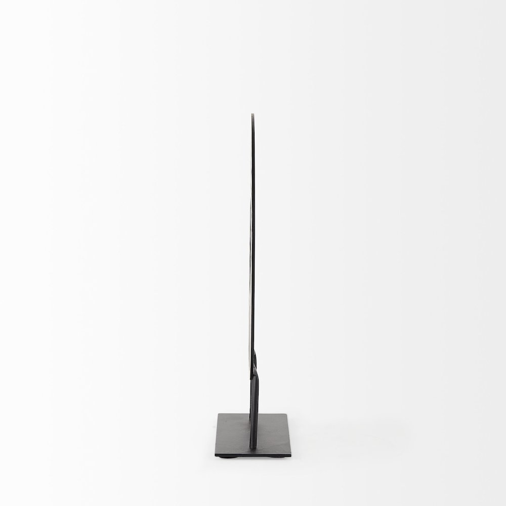 Micra 9.1L x 2.6W x 10.9H Matte Black Metal Decorative Object on a Stand. Picture 9