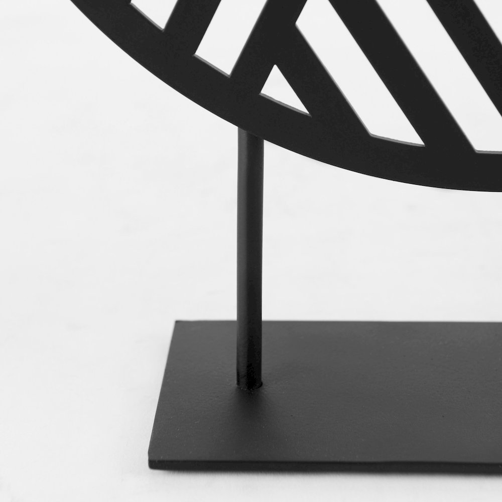 Micra 11.0L x 3.0W x 13.4H Matte Black Metal Decorative Object on a Stand. Picture 3