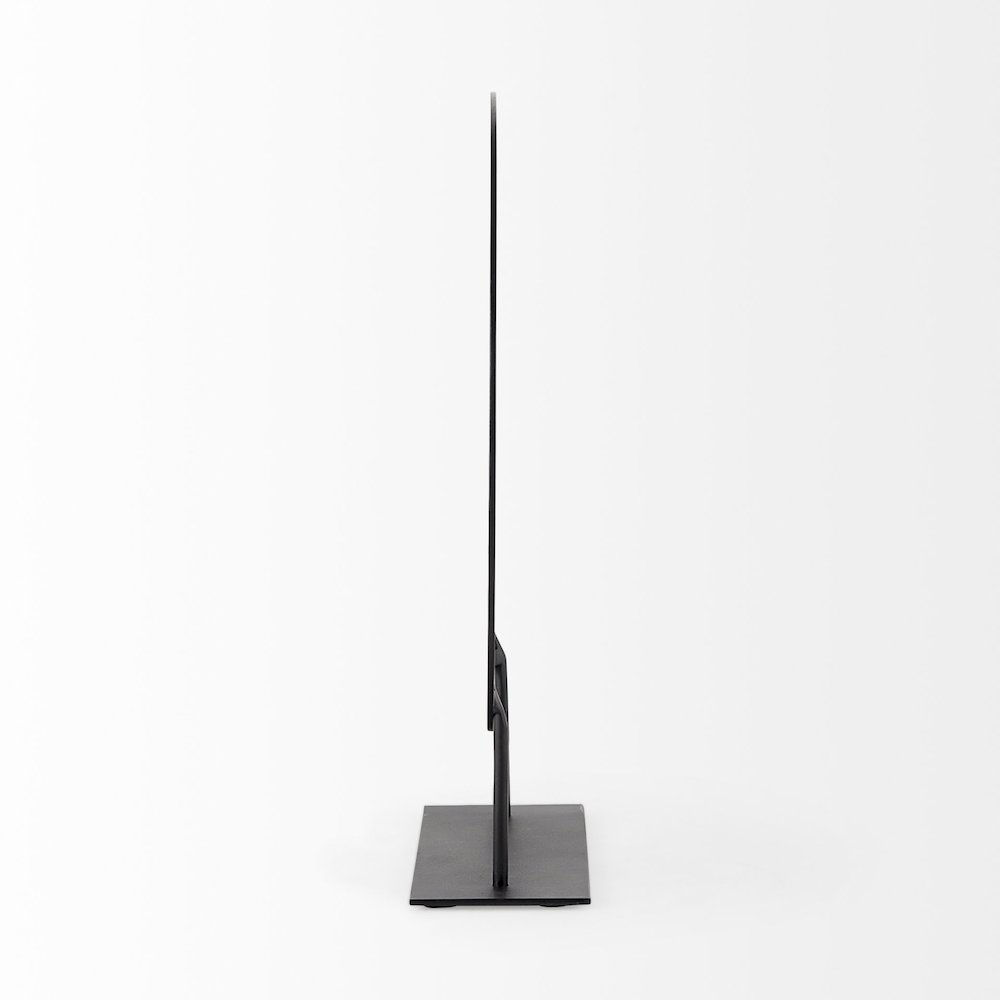 Micra 11.0L x 3.0W x 13.4H Matte Black Metal Decorative Object on a Stand. Picture 9