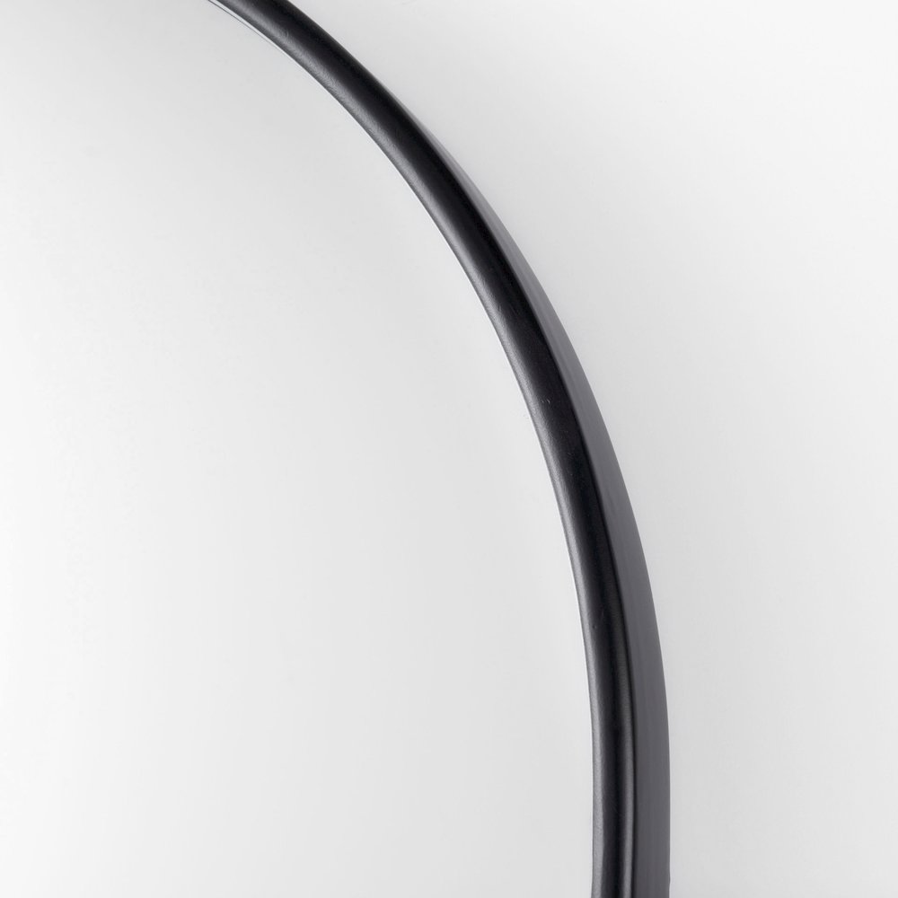 Sadie 28.0L x 2.0W x 78.0H Black Metal Rounded Arch Floor Mirror. Picture 4