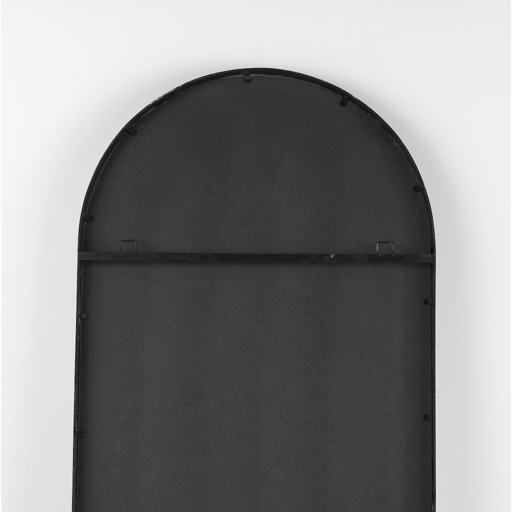 Sadie 28.0L x 2.0W x 78.0H Black Metal Rounded Arch Floor Mirror. Picture 7