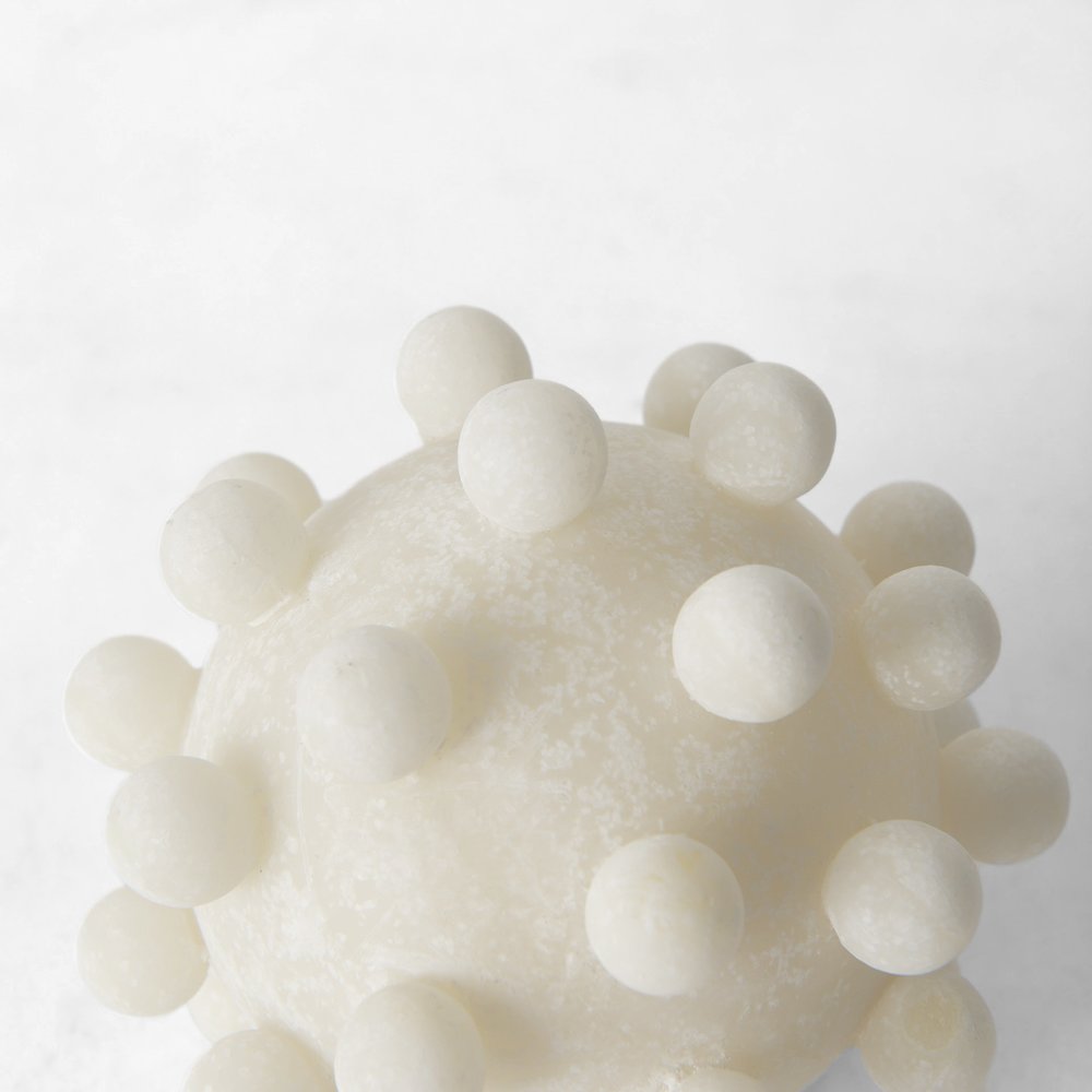 Malo 4.7L x 4.7W x 4.7H Cream Resin Small Sphere Decorative Object. Picture 4