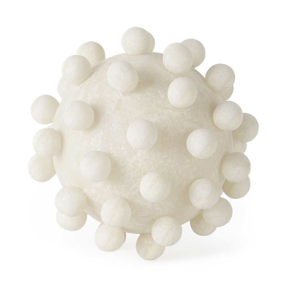Malo 5.9L x 5.9W x 5.9H Cream Resin Large Sphere Decorative Object. Picture 1