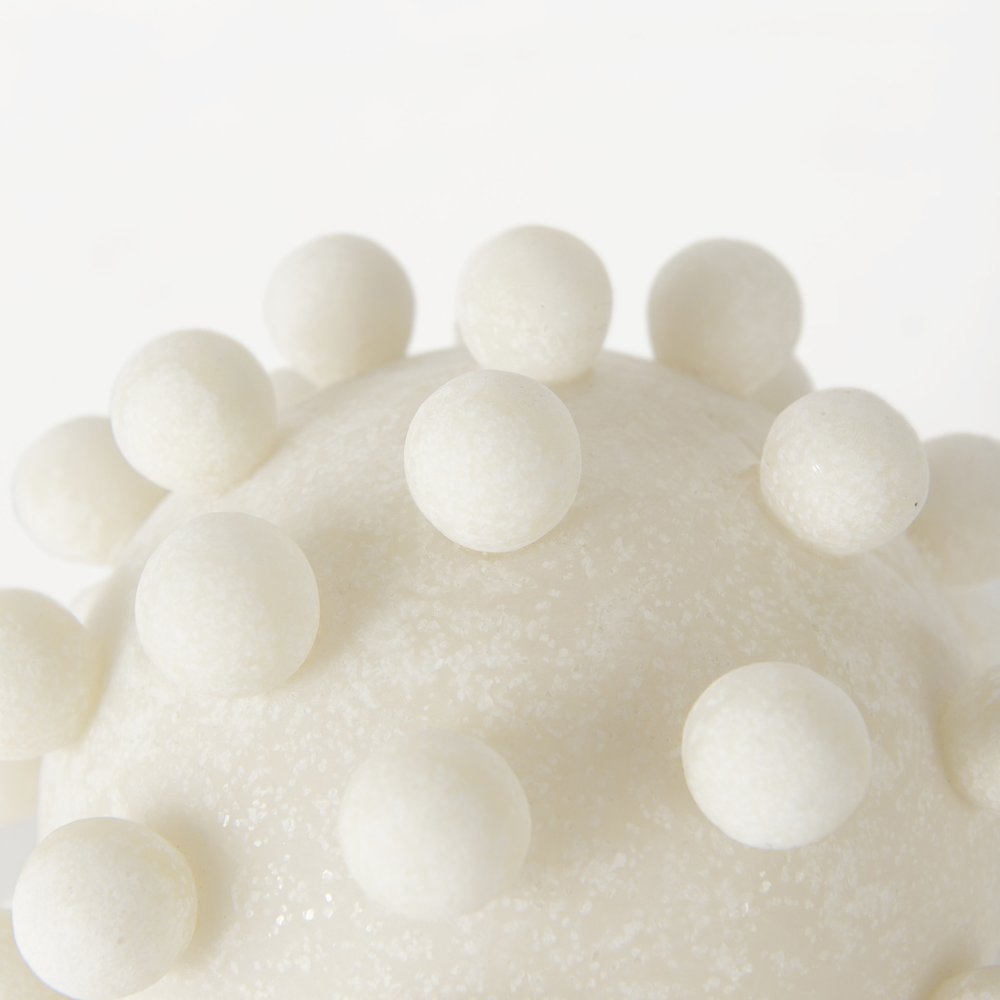 Malo 5.9L x 5.9W x 5.9H Cream Resin Large Sphere Decorative Object. Picture 4