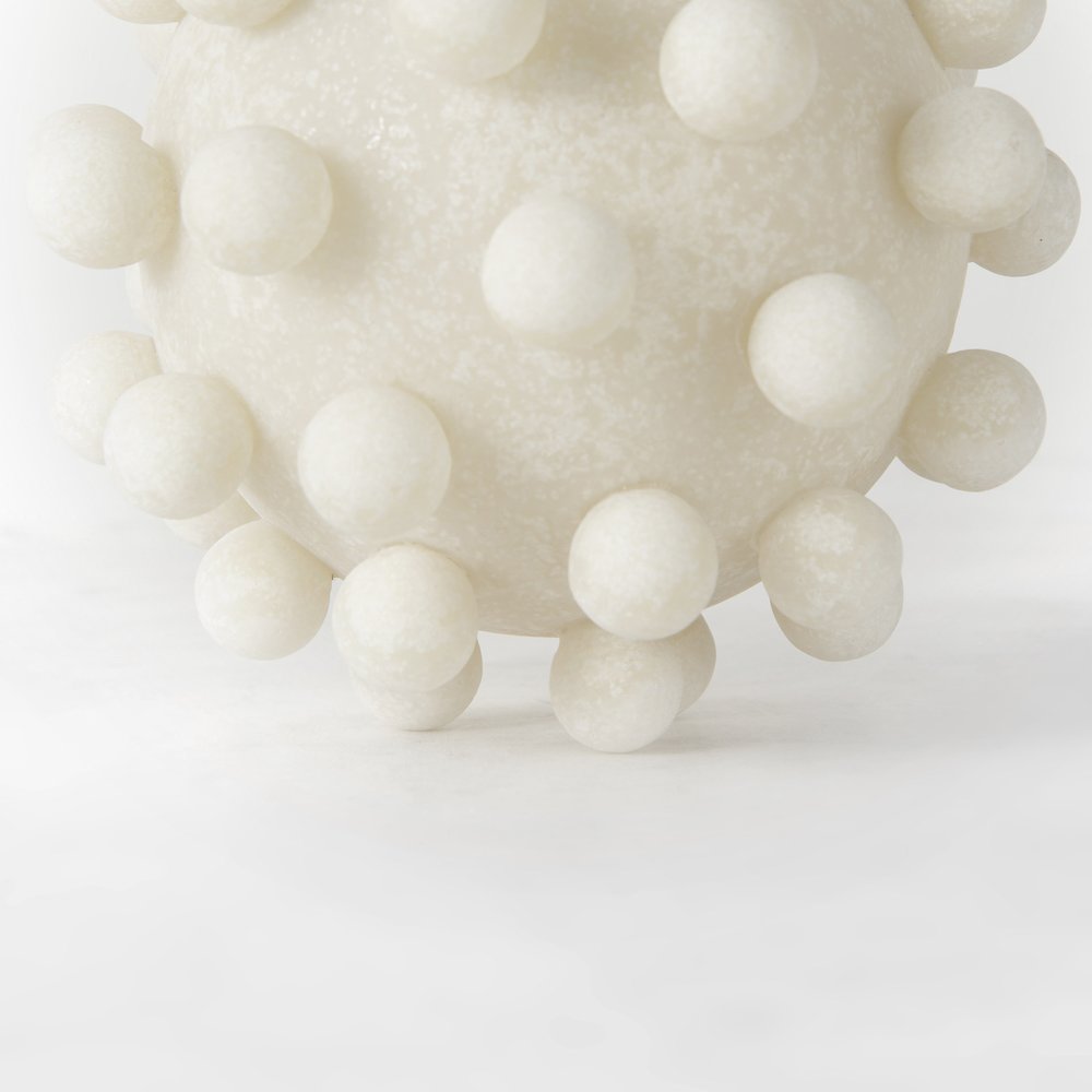 Malo 5.9L x 5.9W x 5.9H Cream Resin Large Sphere Decorative Object. Picture 5