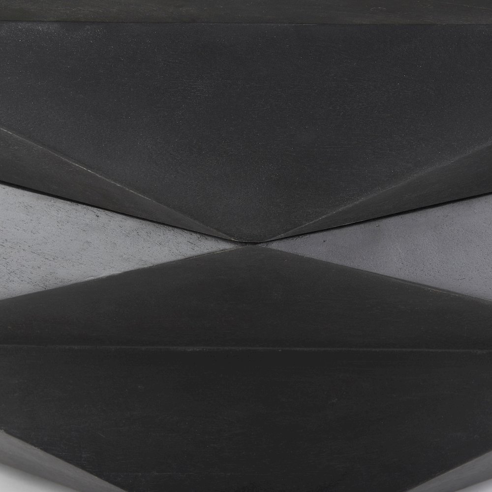 Black Solid Wood Hexagonal Storage Coffee Table. Picture 12