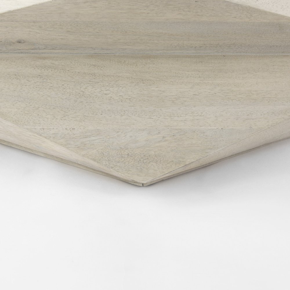 Natural Solid Wood Hexagonal Storage Coffee Table. Picture 2