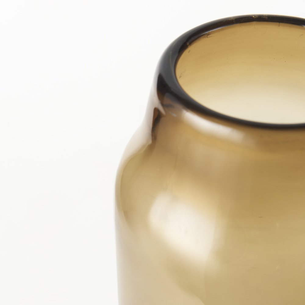 Amrita 4.8L x 4.8W x 16.0H Golden Brown Glass Vase. Picture 7