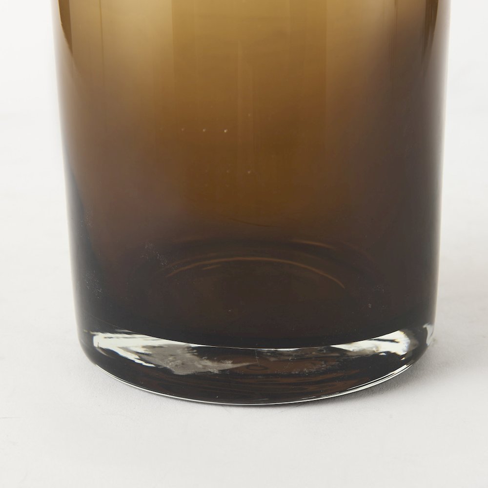 Amrita 4.8L x 4.8W x 16.0H Golden Brown Glass Vase. Picture 8
