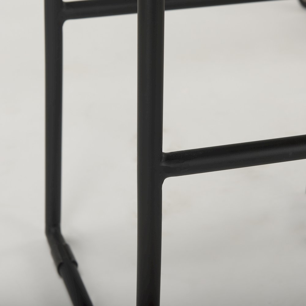 14.0L X 15.8W X 31.8H Natural Woodblack Metal Frame Bar Stool. Picture 2