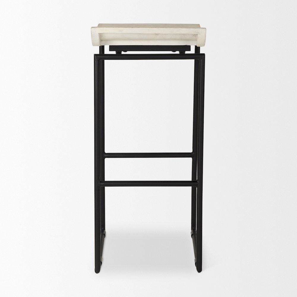14.0L X 15.8W X 31.8H Natural Woodblack Metal Frame Bar Stool. Picture 8