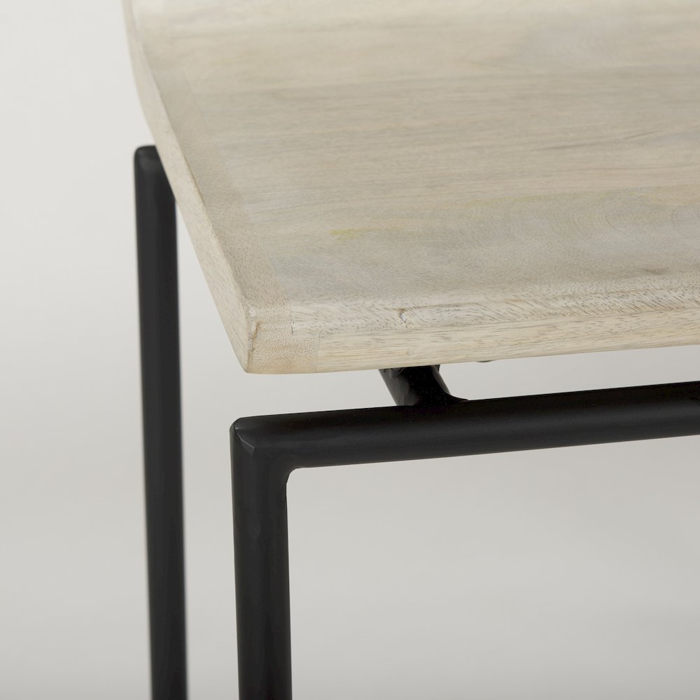 14.0L X 15.8W X 31.8H Natural Woodblack Metal Frame Bar Stool. Picture 11