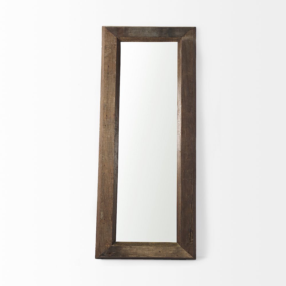 Gerome 31.0L x 5.0W x 86.0H  Brown Wooden Floor Mirror. Picture 2