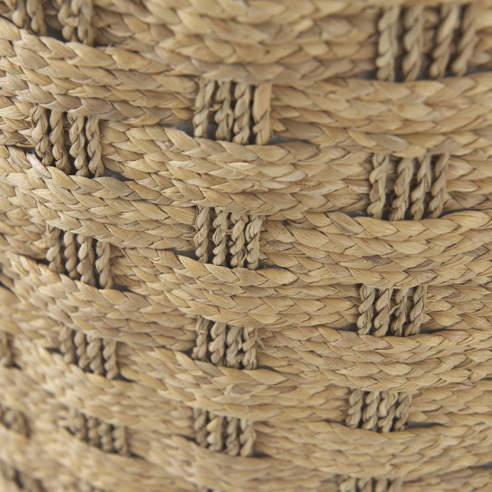 Michelle 17.7L x 17.7W x 17.7H Light Brown Woven Seagrass Round Pouf. Picture 5