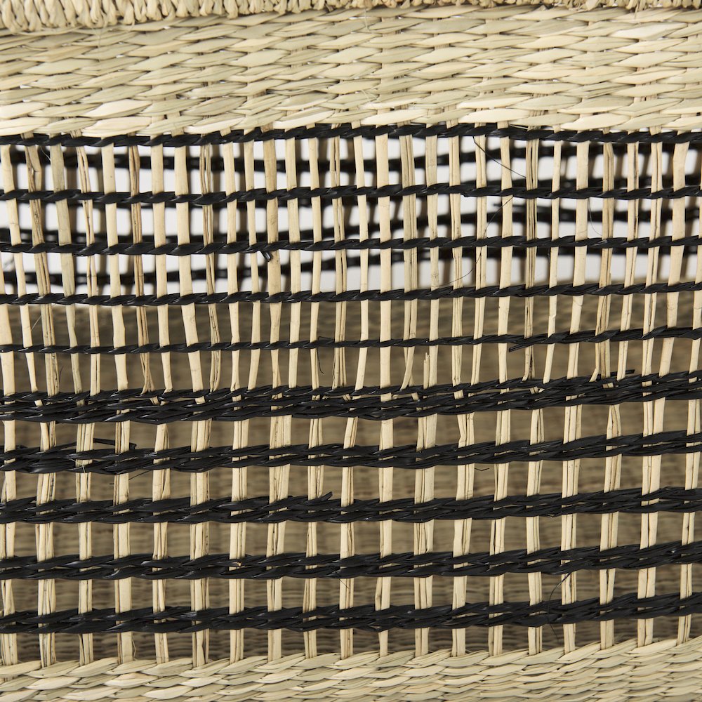 Set Of 2 Light Brown Seagrass Rectangular Basket With Handles. Picture 6
