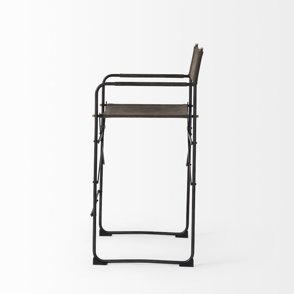 19.3L X 19.3W X 40.2H Brown/Gray Suede Metal Frame Counter Stool. Picture 6