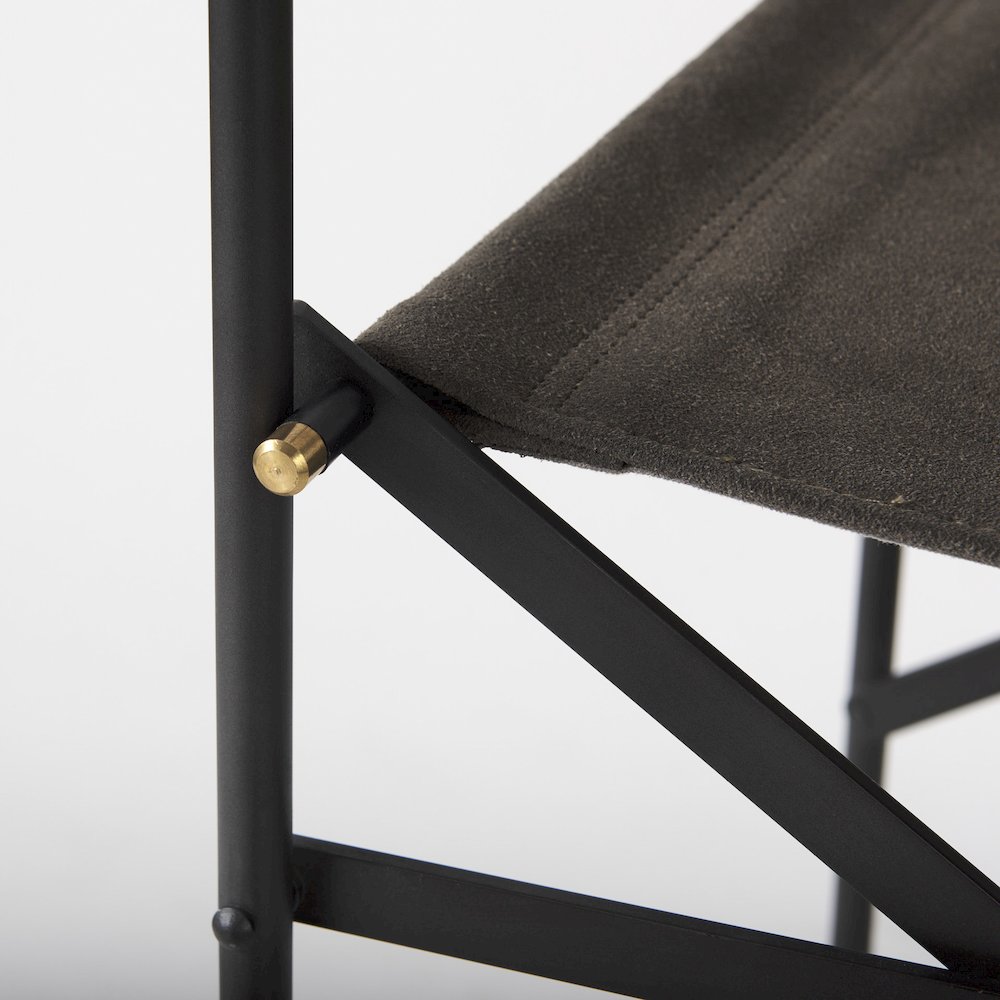 19.3L X 19.3W X 40.2H Brown/Gray Suede Metal Frame Counter Stool. Picture 10