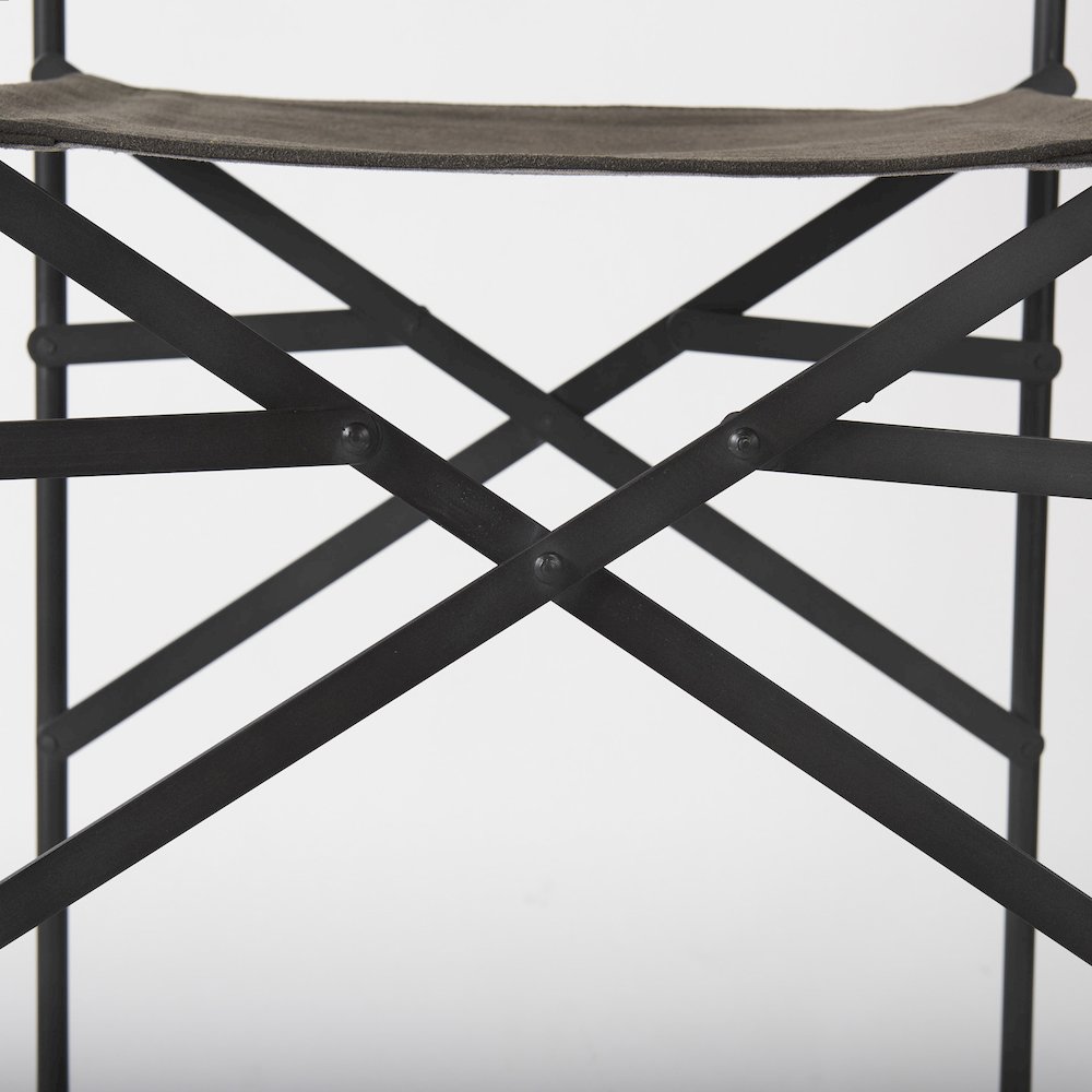 19.3L X 19.3W X 40.2H Brown/Gray Suede Metal Frame Counter Stool. Picture 11