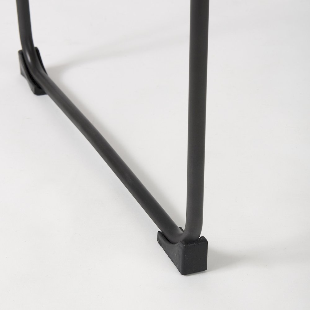 19.3L X 19.3W X 44.1H Brown Leather Seatblack Iron Frame Bar Stool. Picture 4