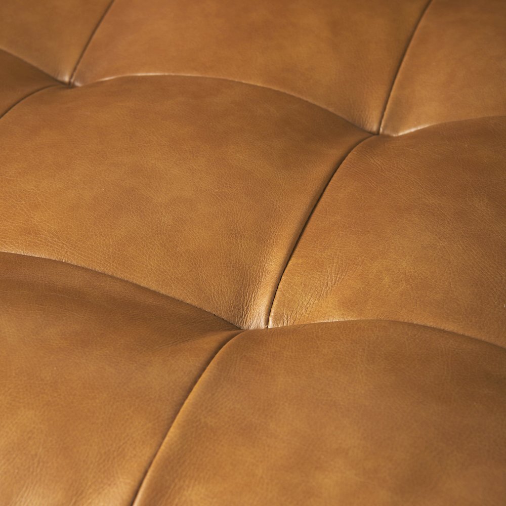 Svend 88.0L x 38.0W x 34.0H Tan Leather Sofa. Picture 7