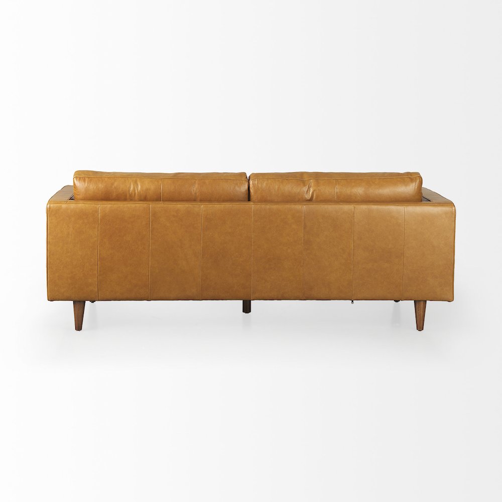 Svend 88.0L x 38.0W x 34.0H Tan Leather Sofa. Picture 16