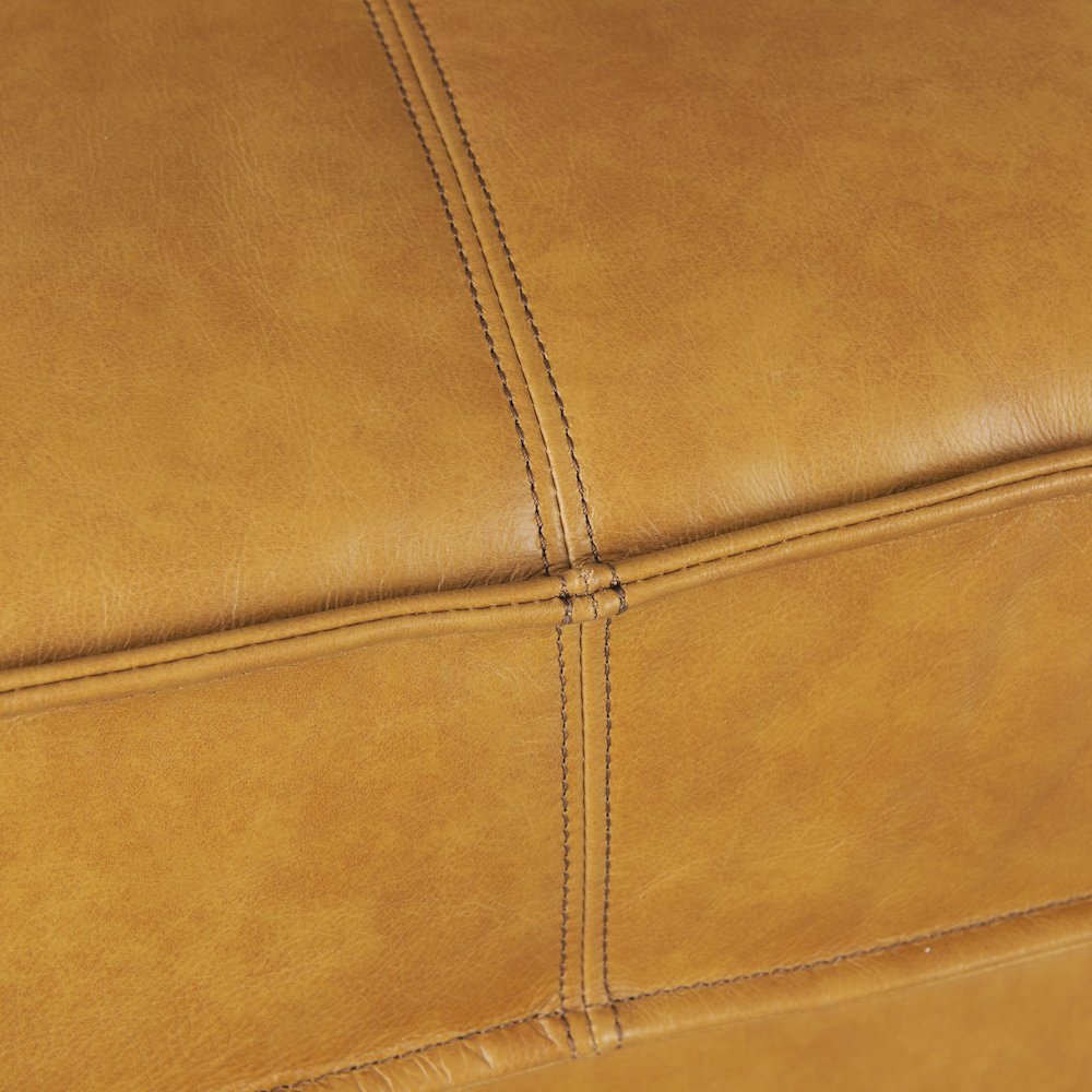 D'Arcy 88.0L x 37.0W x 34.0H Tan Leather Sofa. Picture 4