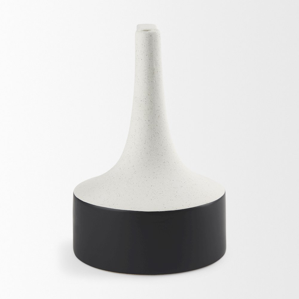 Burton 13.1H Large White and Black Ceramic Jug Vase. Picture 8