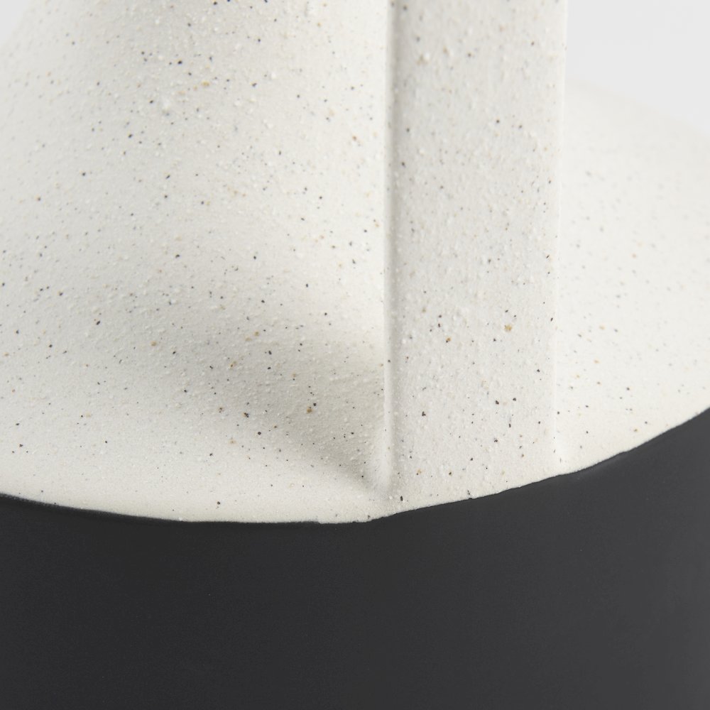 Burton 13.1H Large White and Black Ceramic Jug Vase. Picture 13