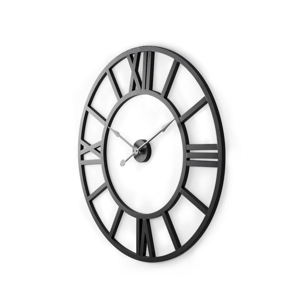 Stoke 30" Round Black Iron Wall Clock. Picture 1