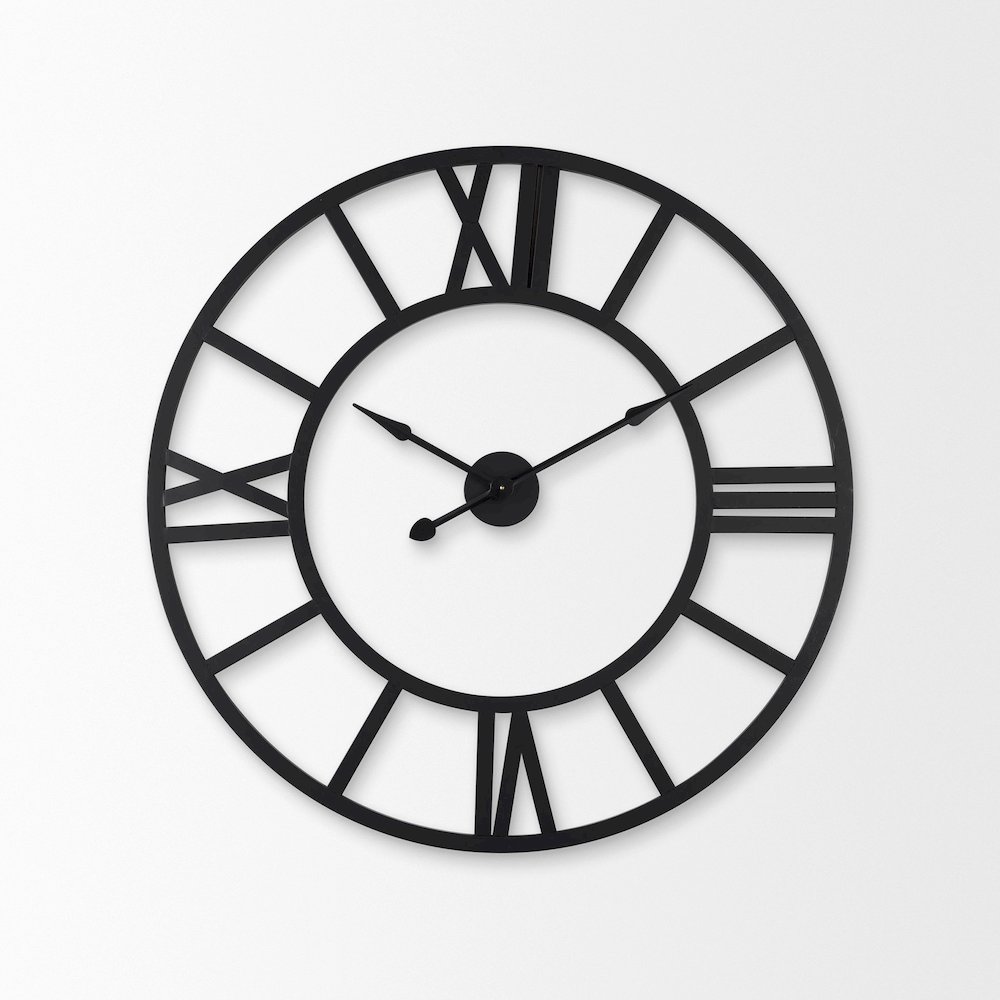 Stoke 30" Round Black Iron Wall Clock. Picture 3