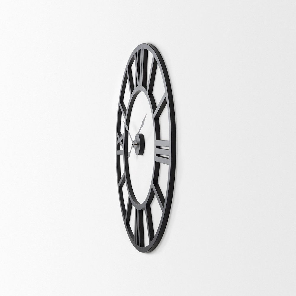 Stoke 30" Round Black Iron Wall Clock. Picture 4