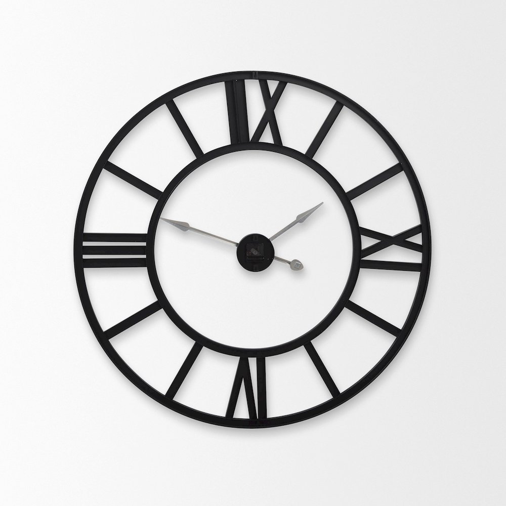 Stoke 30" Round Black Iron Wall Clock. Picture 5