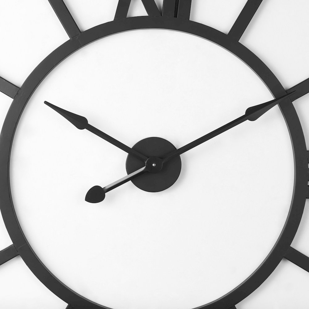 Stoke 30" Round Black Iron Wall Clock. Picture 6