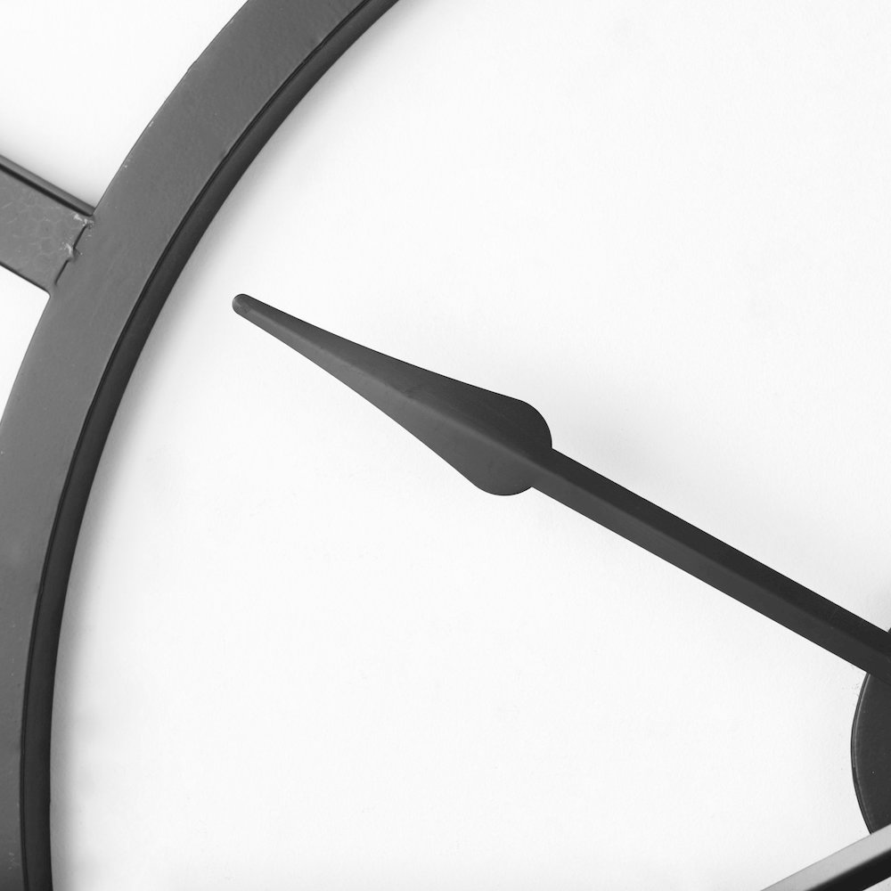 Stoke 30" Round Black Iron Wall Clock. Picture 7